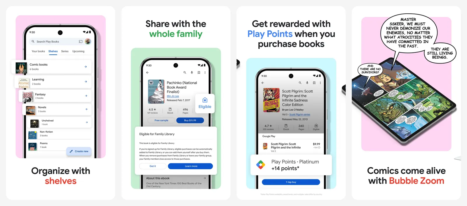 Google Play Books app screenshots