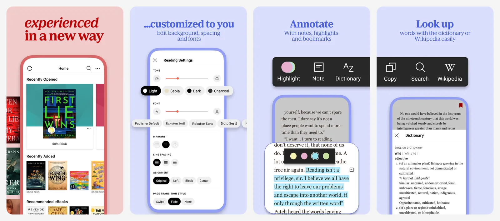 Kobo Plus Listen app screenshots