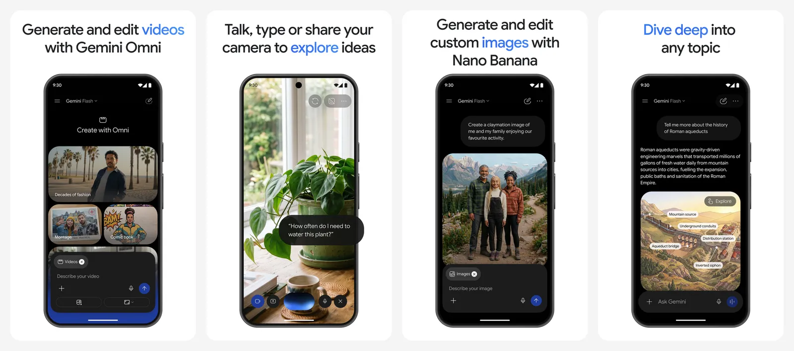 Gemini app screenshots