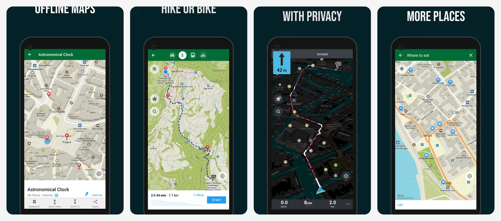 Organic Maps app screenshots