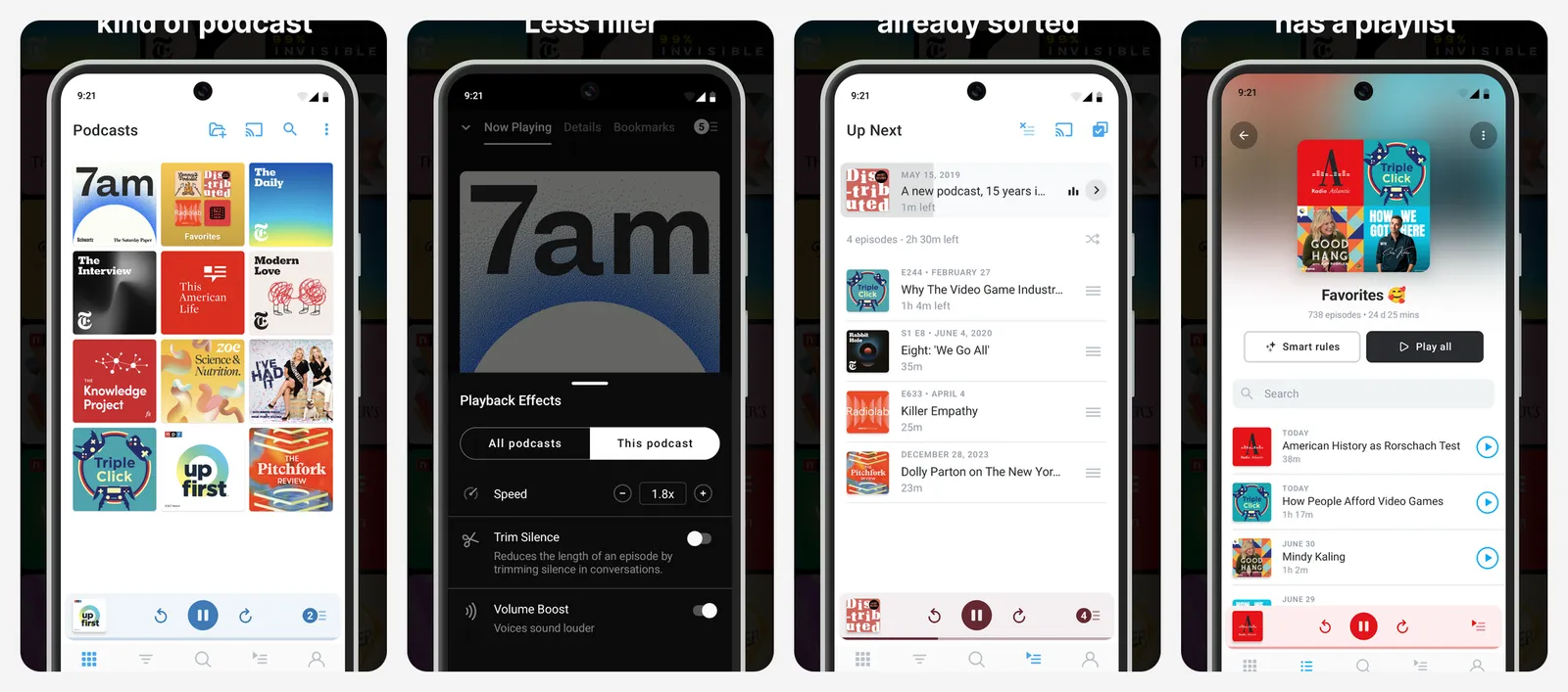 Pocket Casts app screenshots