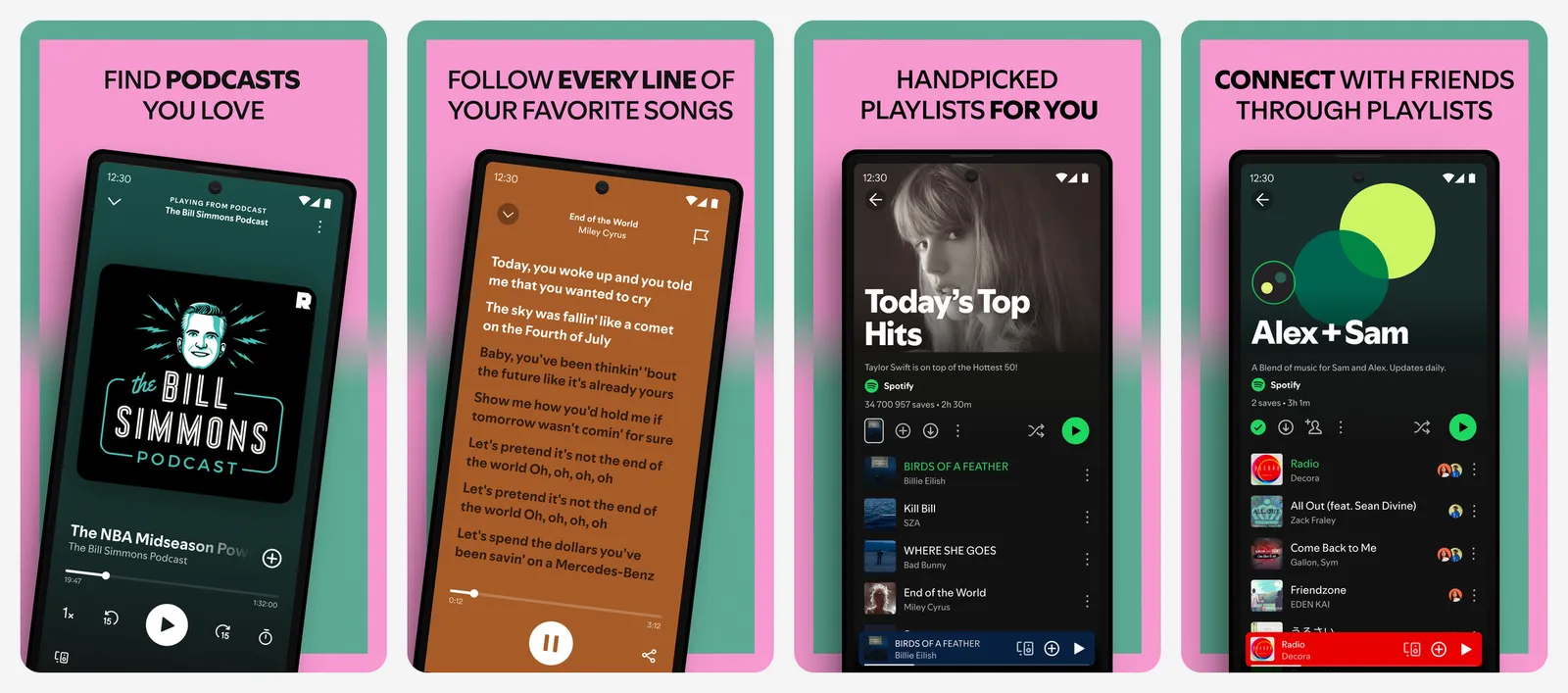 Spotify app screenshots