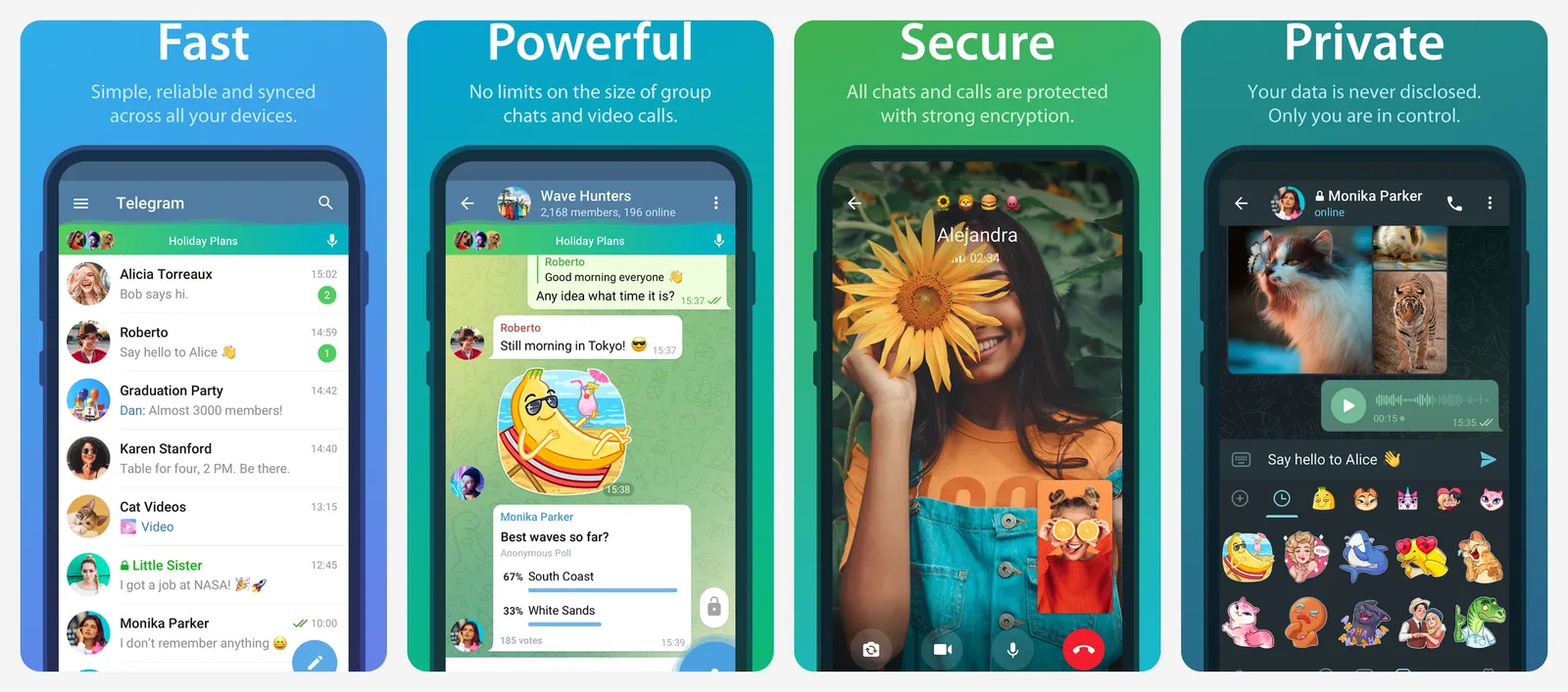 Telegram app screenshots