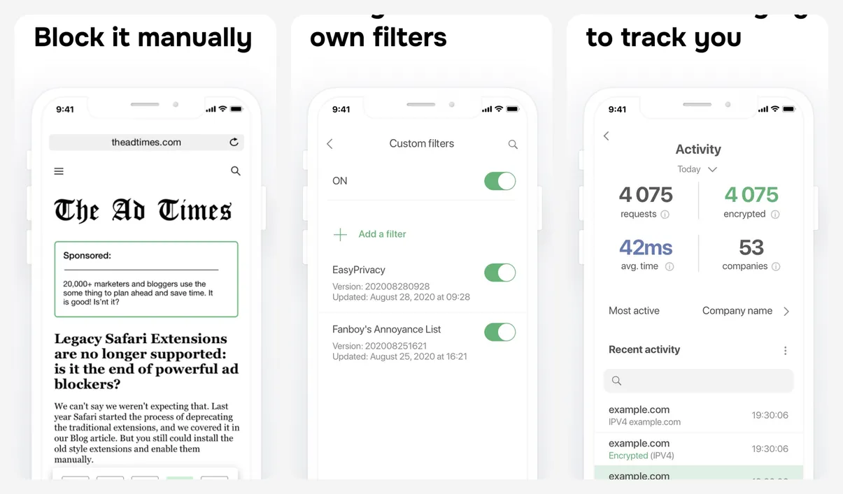 AdGuard app screenshots