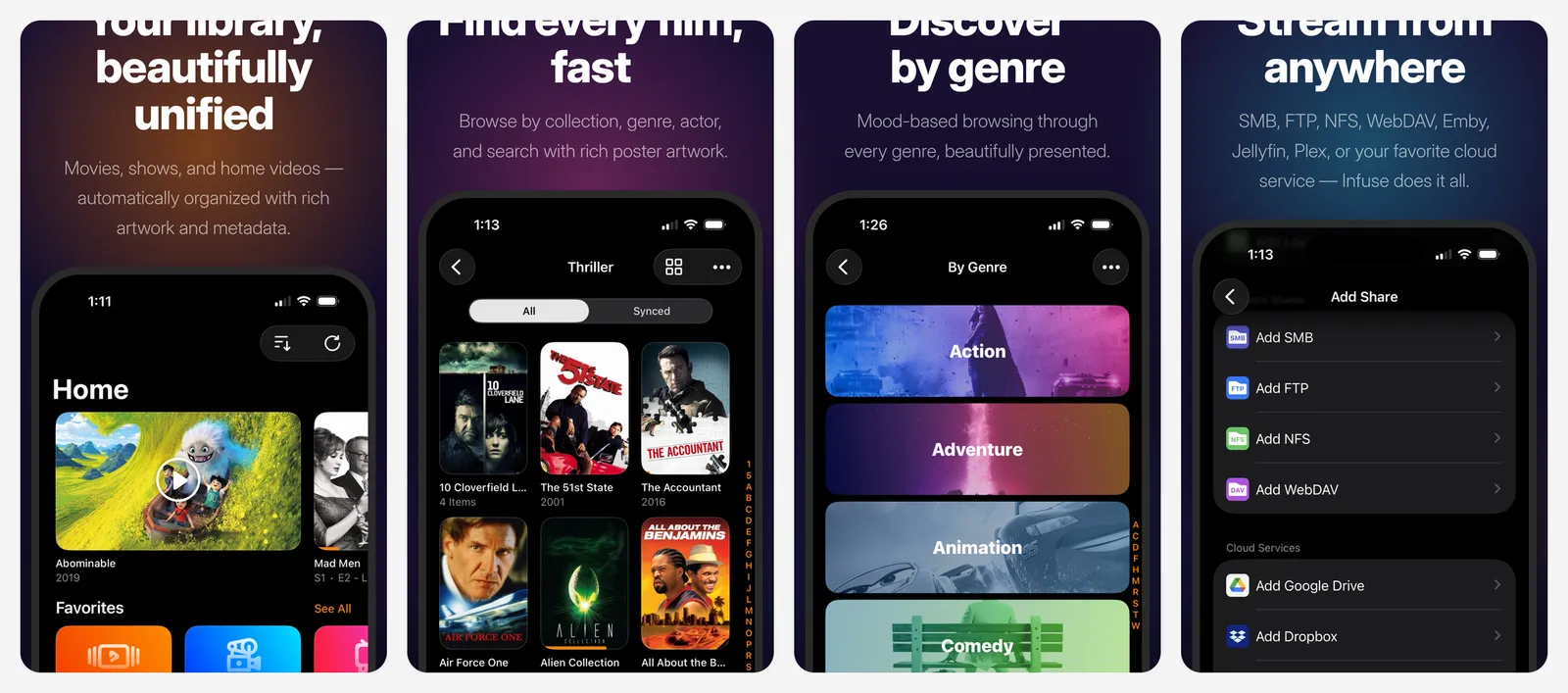 Infuse app screenshots