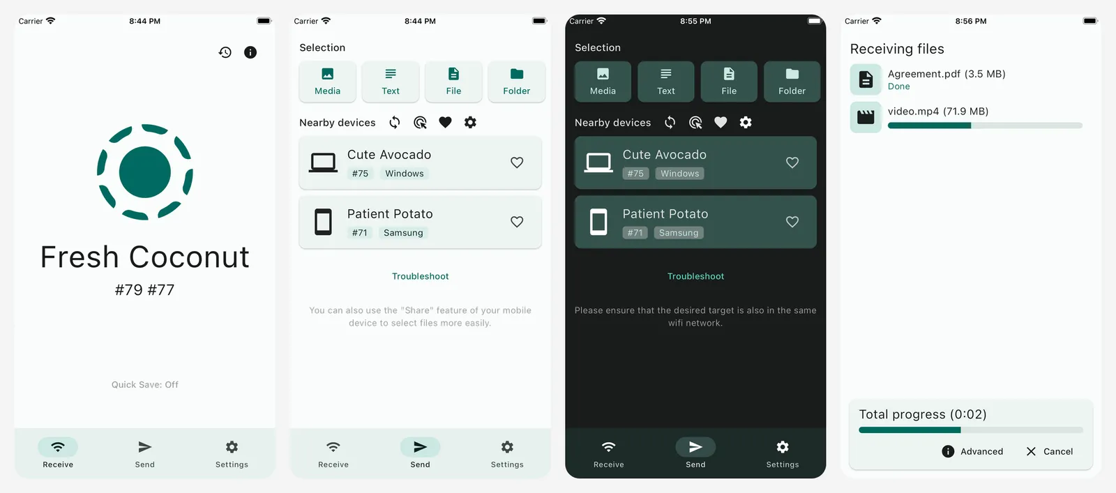 LocalSend app screenshots
