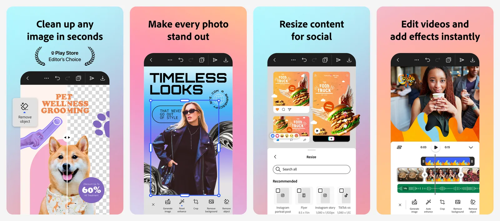 Adobe Express app screenshots