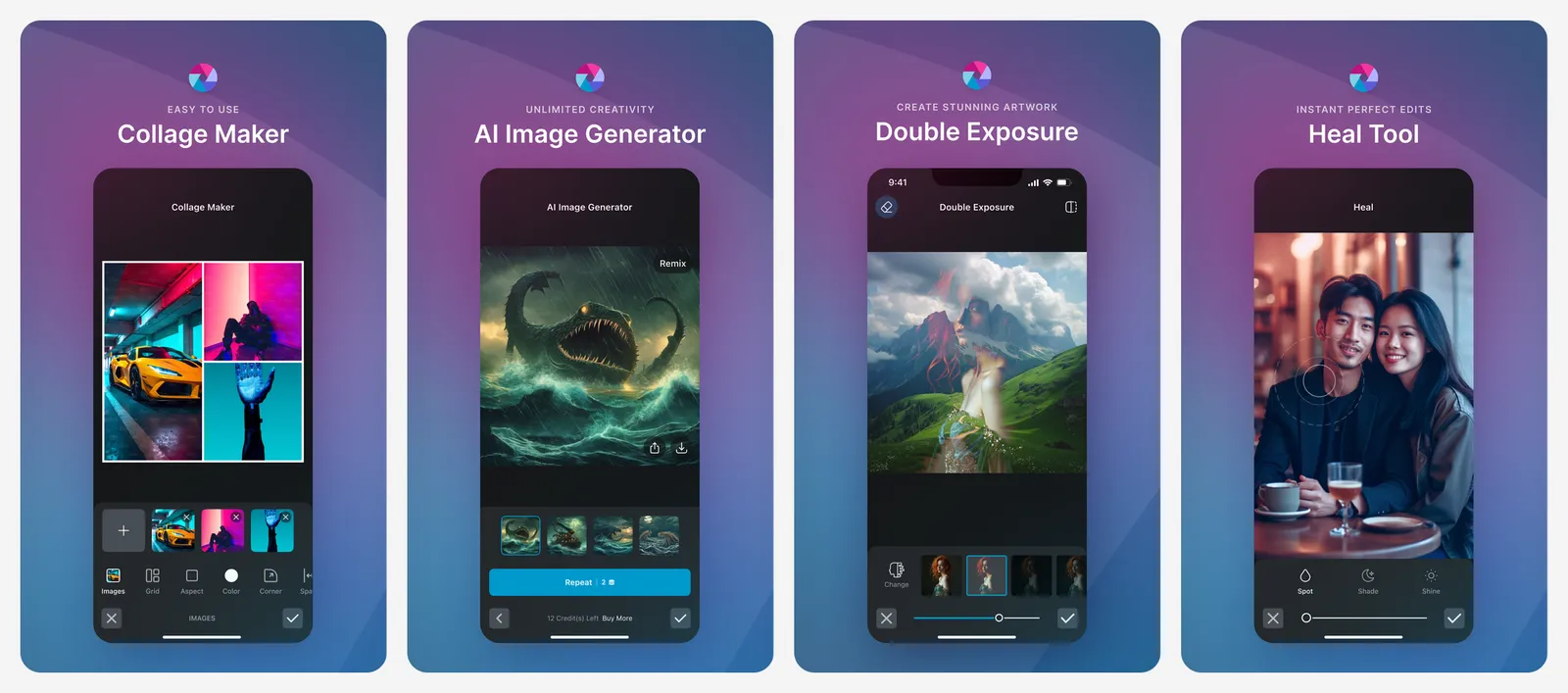 Pixlr app screenshots