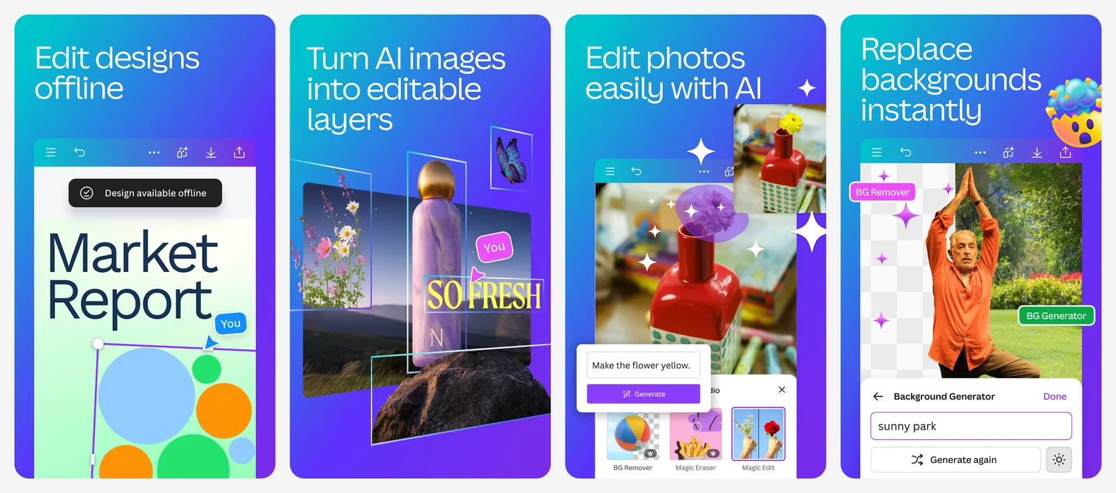 Canva app screenshots