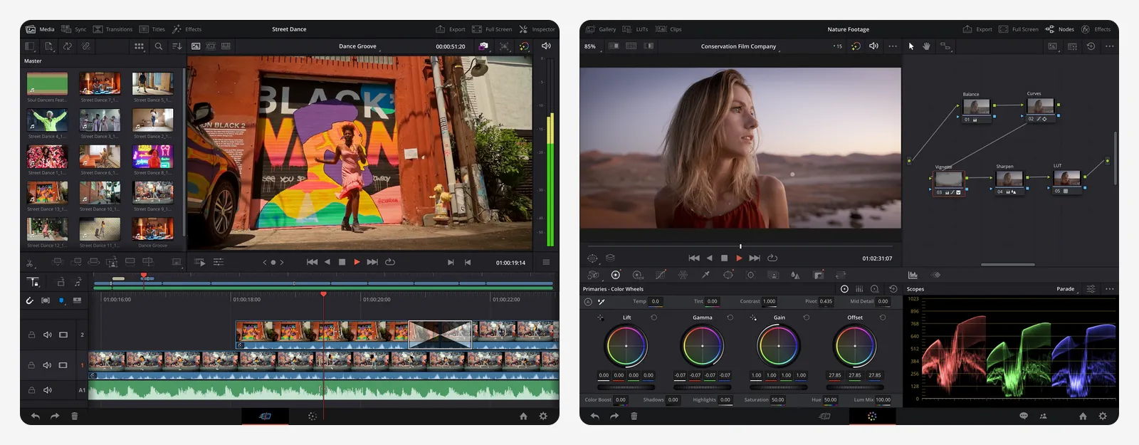 DaVinci Resolve app screenshots