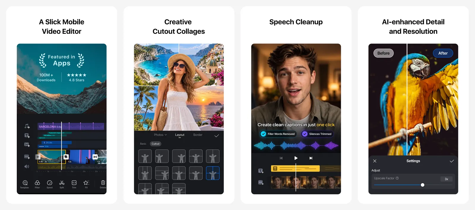 VN Video Editor app screenshots