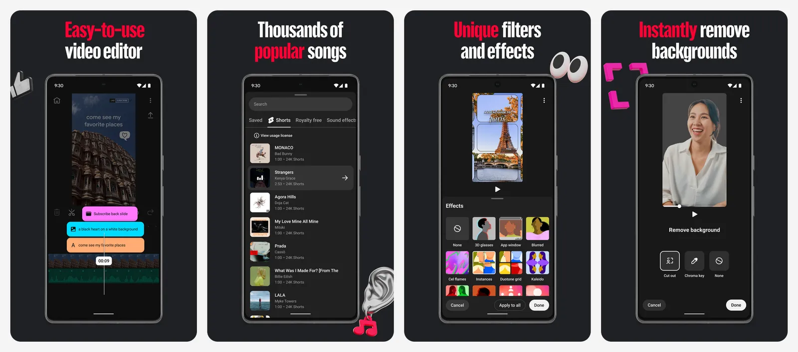 YouTube Create app screenshots