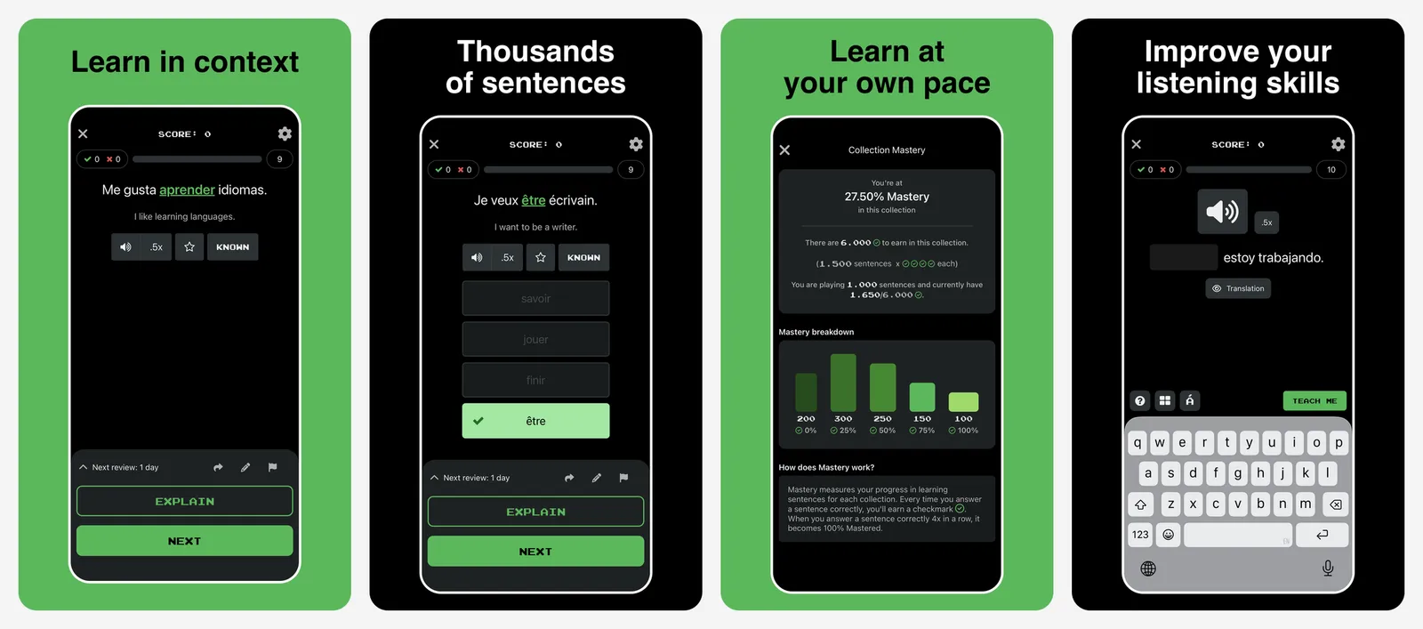Clozemaster app screenshots