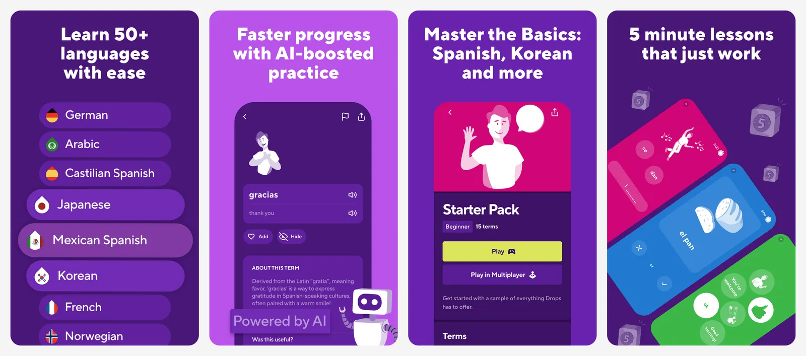 Drops app screenshots