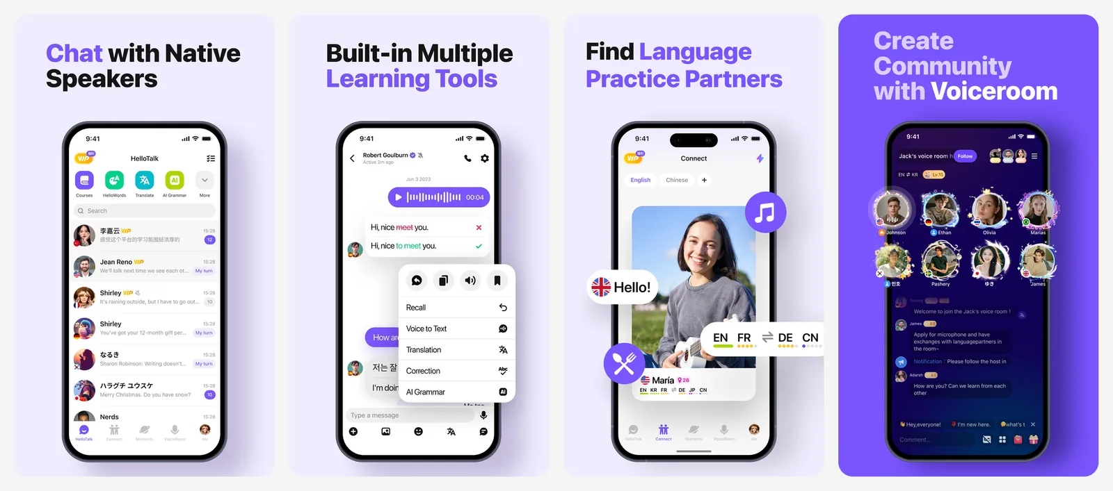 HelloTalk app screenshots