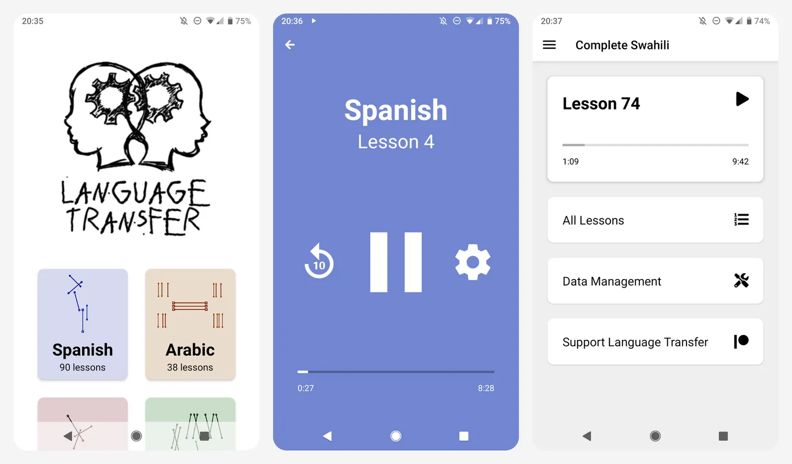 Language Transfer app screenshots