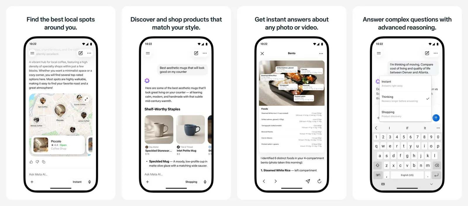 Meta AI app screenshots
