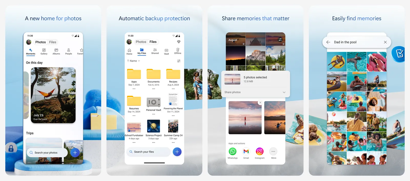 Microsoft OneDrive app screenshots