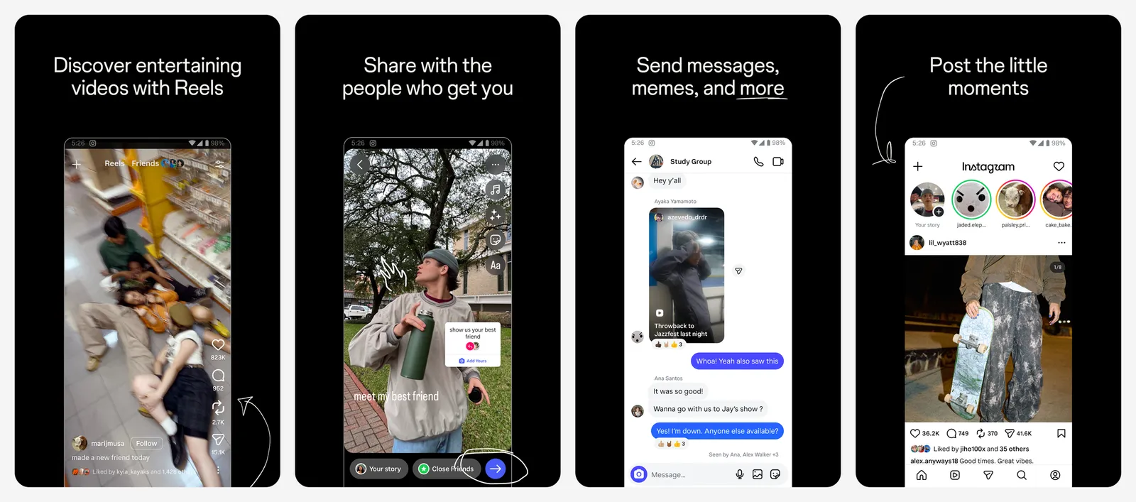 Instagram app screenshots