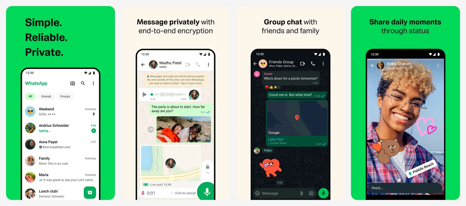 WhatsApp live location app screenshots