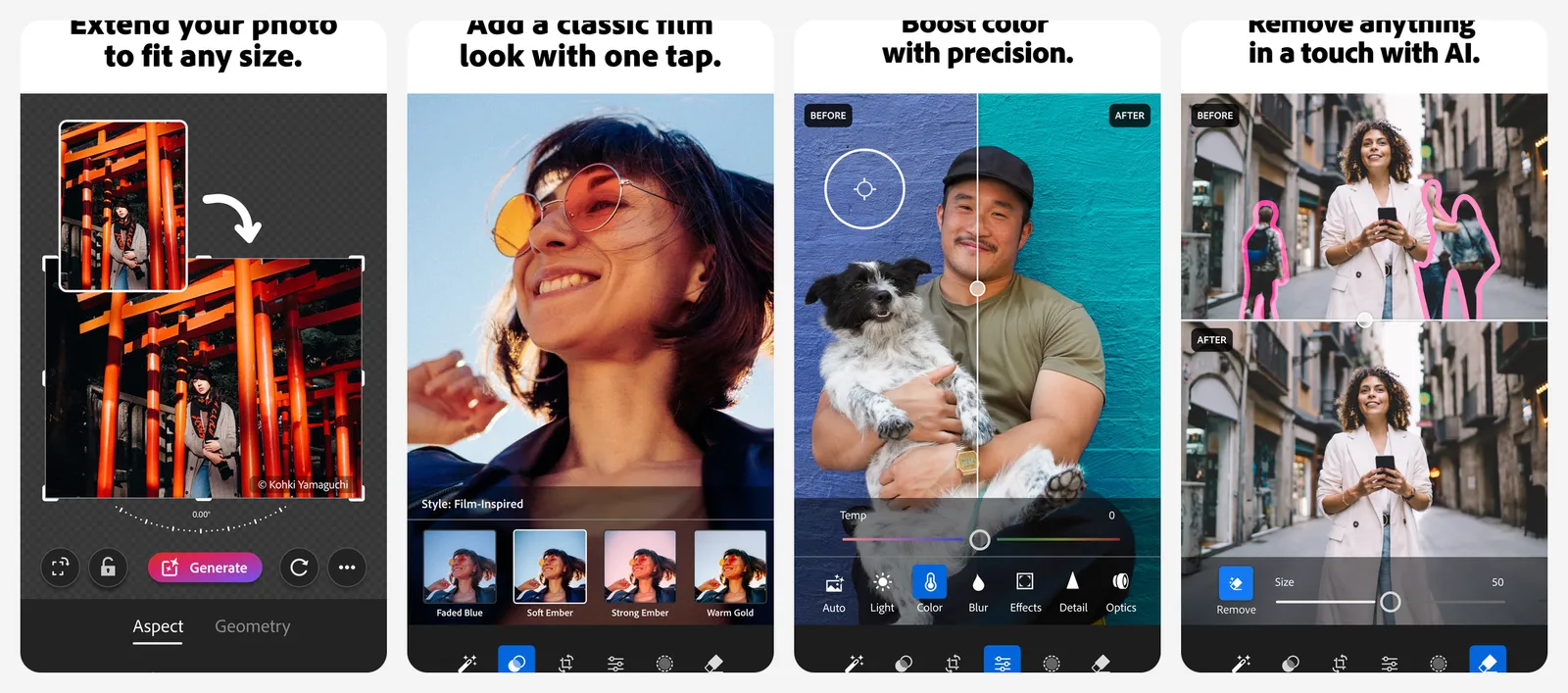 Lightroom mobile (free) app screenshots