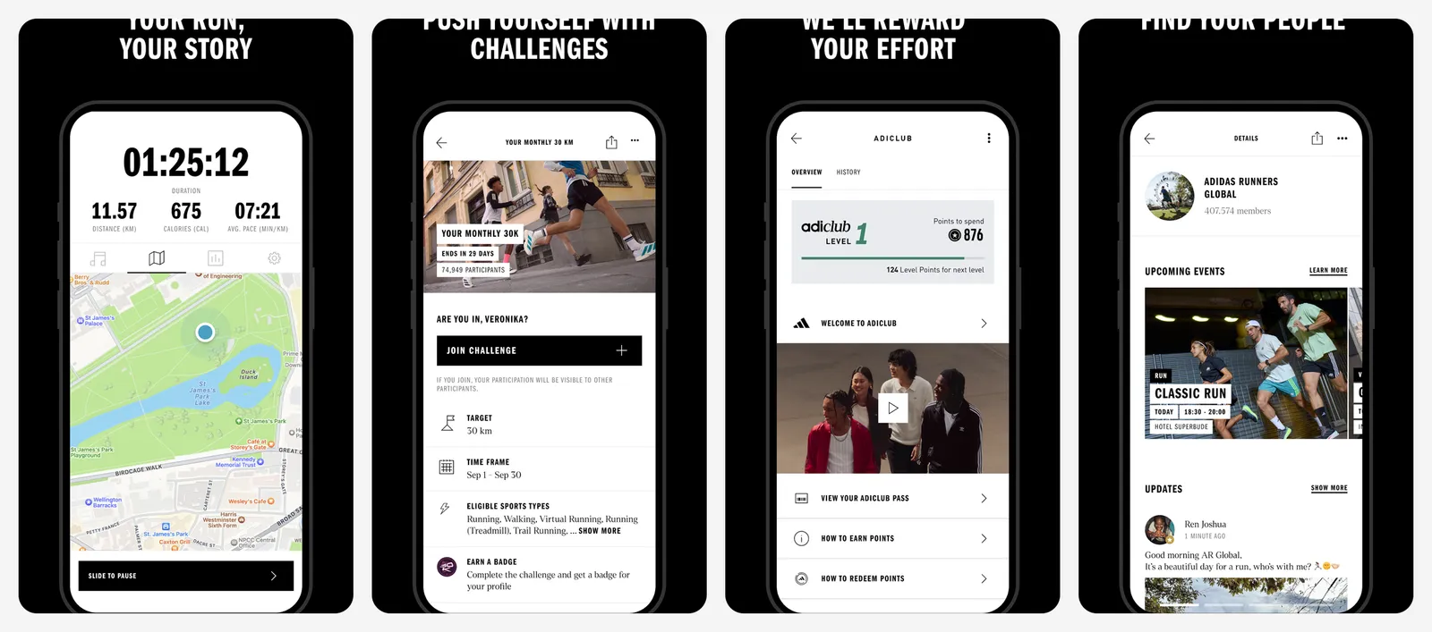 adidas Running app screenshots