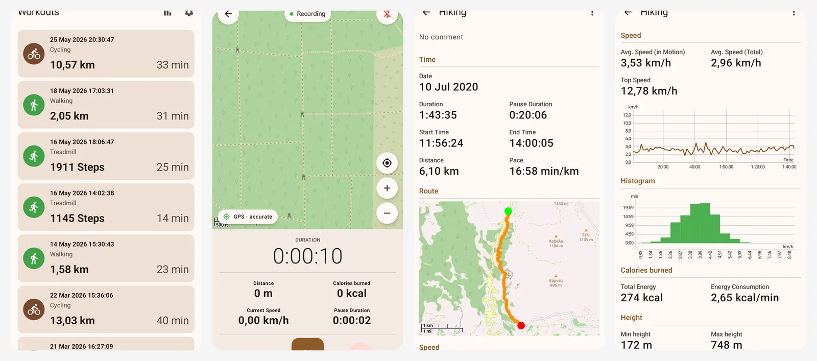 FitoTrack app screenshots