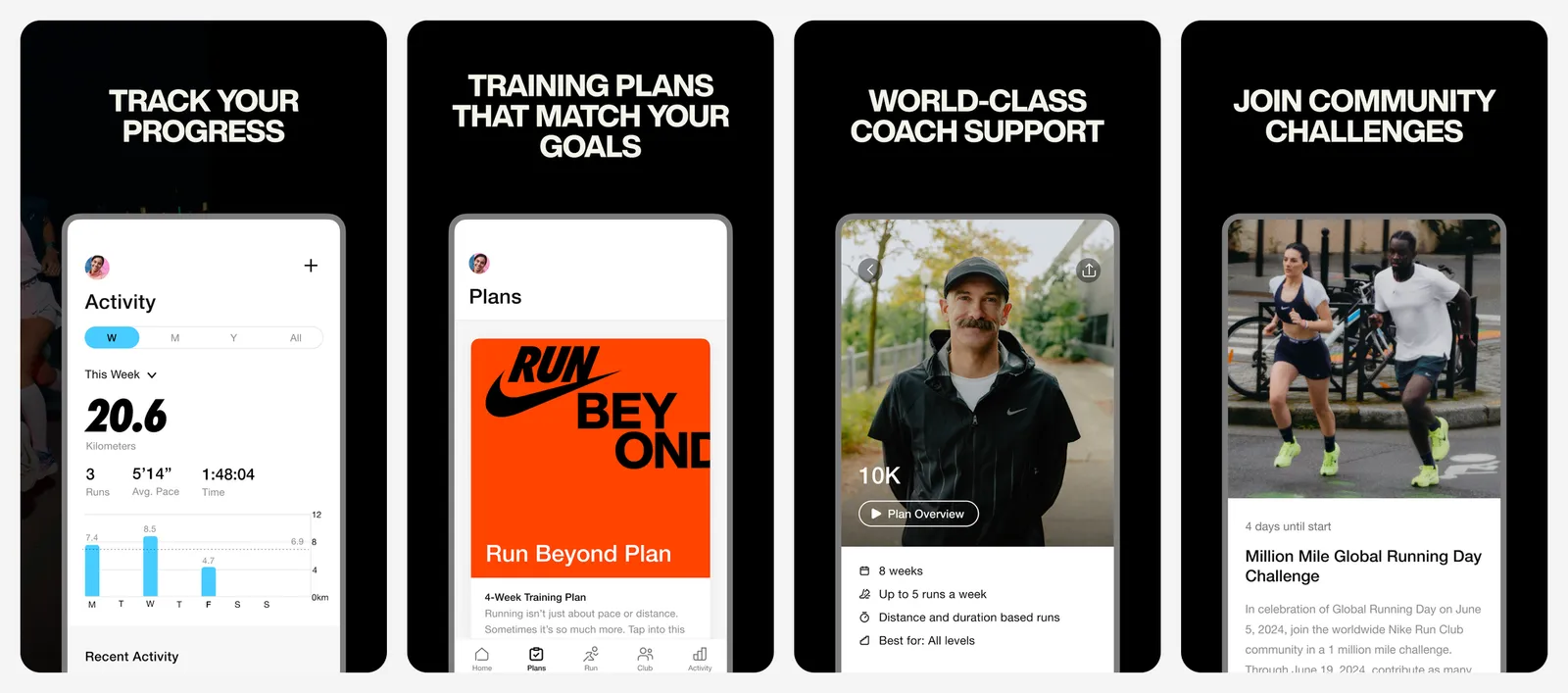 Nike Run Club app screenshots