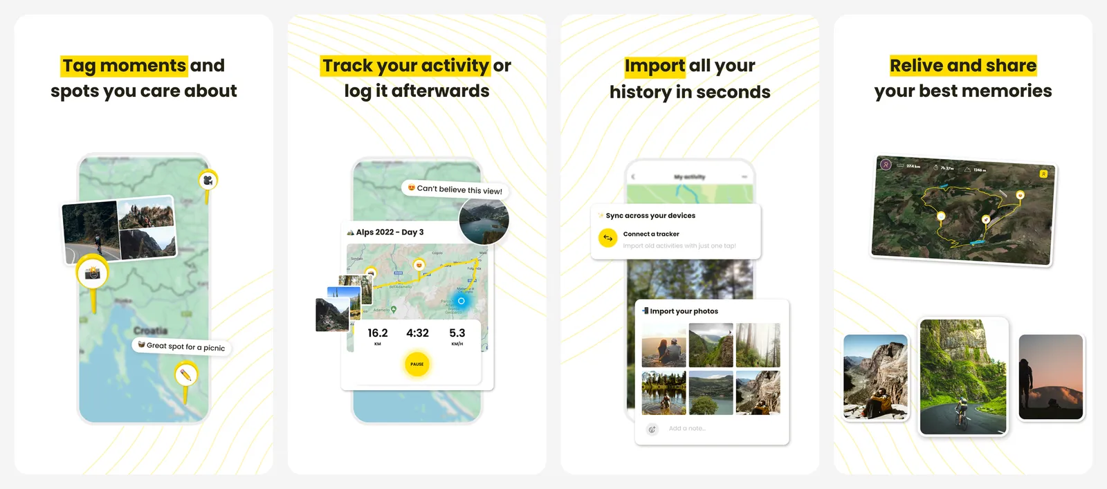 Relive app screenshots