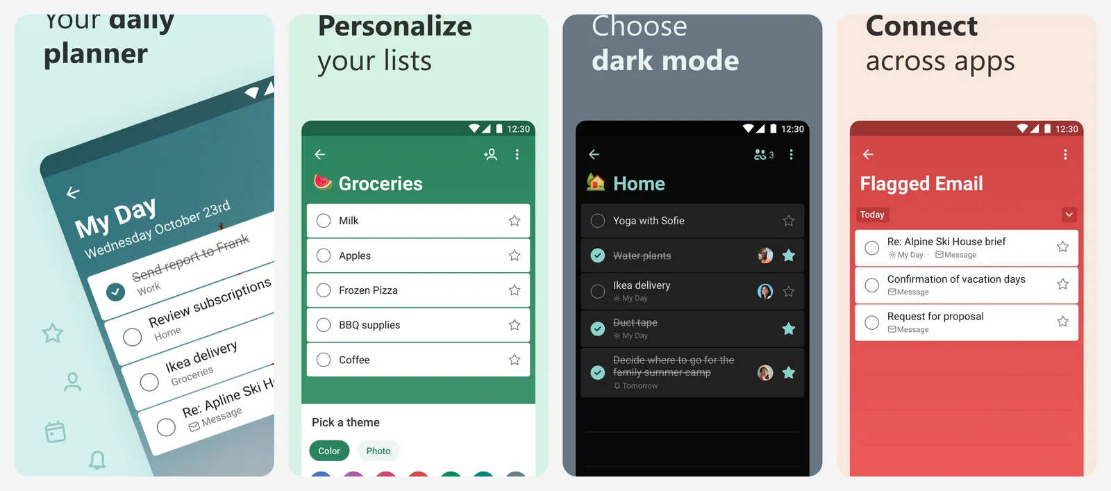 Microsoft To Do app screenshots