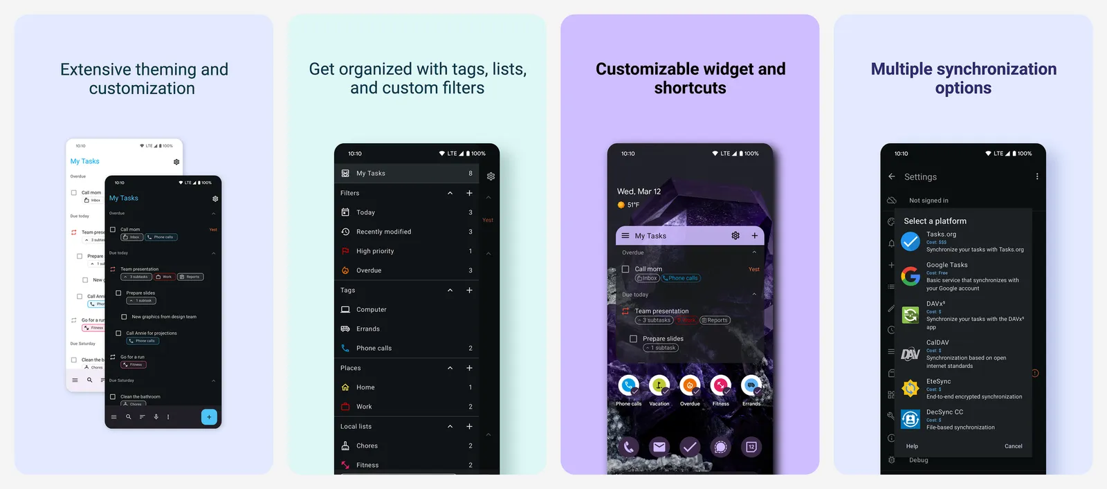 Tasks.org app screenshots