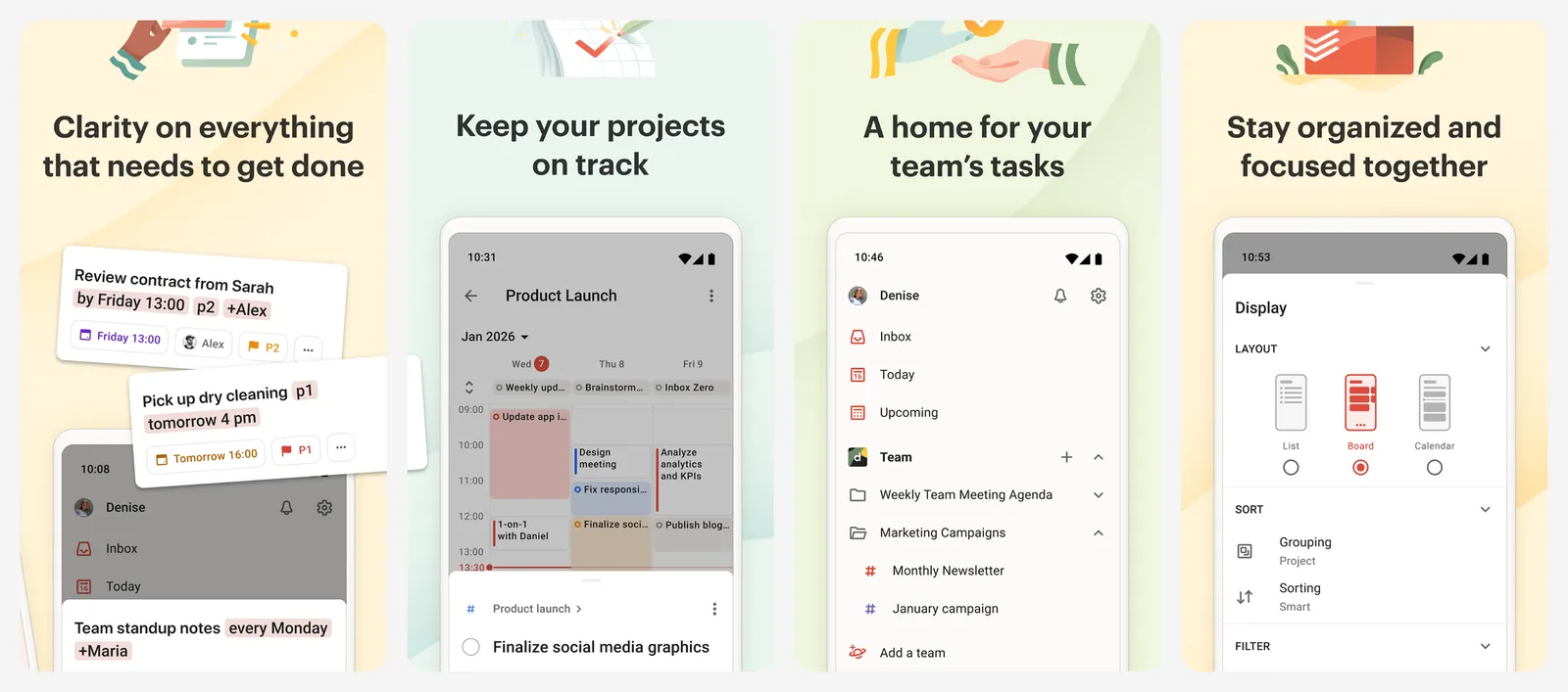 Todoist app screenshots