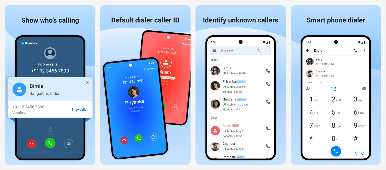 Showcaller app screenshots