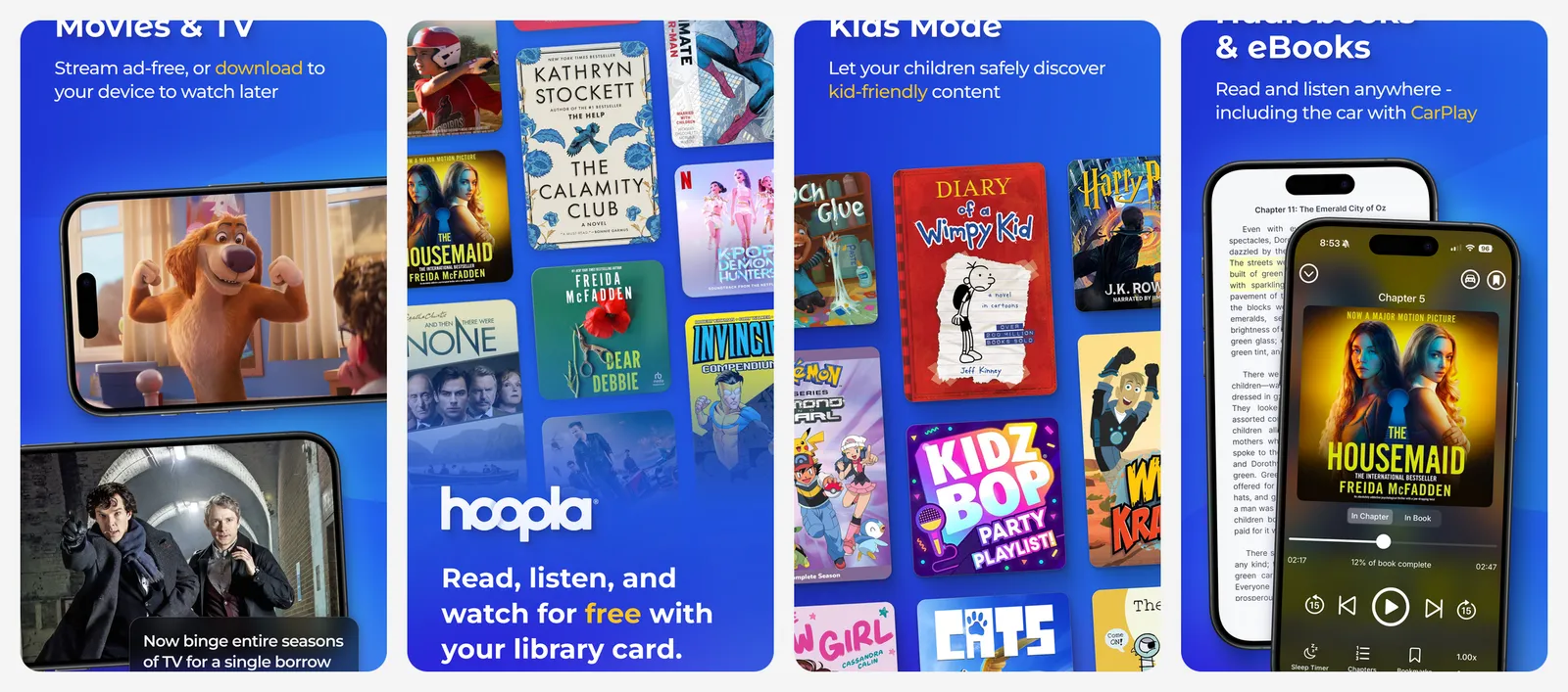 hoopla app screenshots