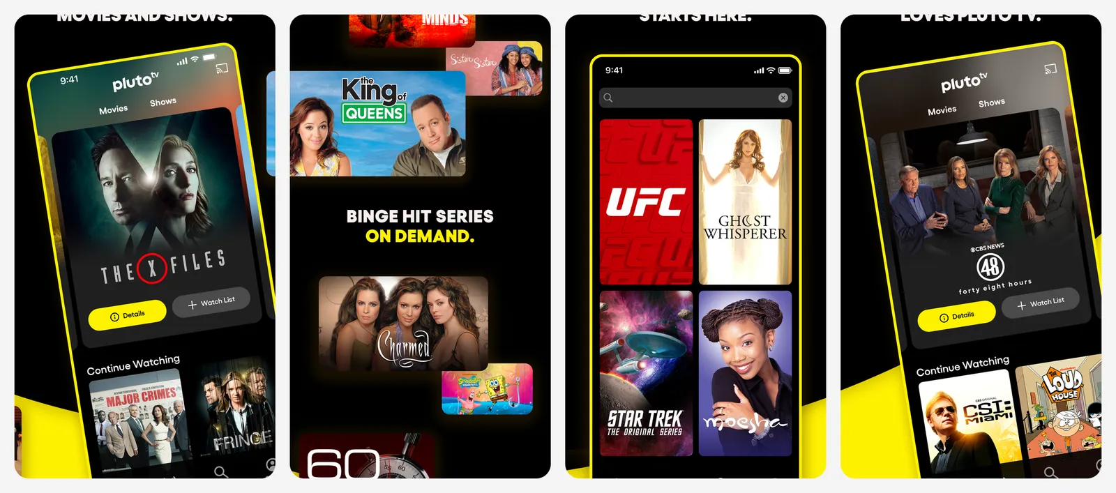 Pluto TV app screenshots