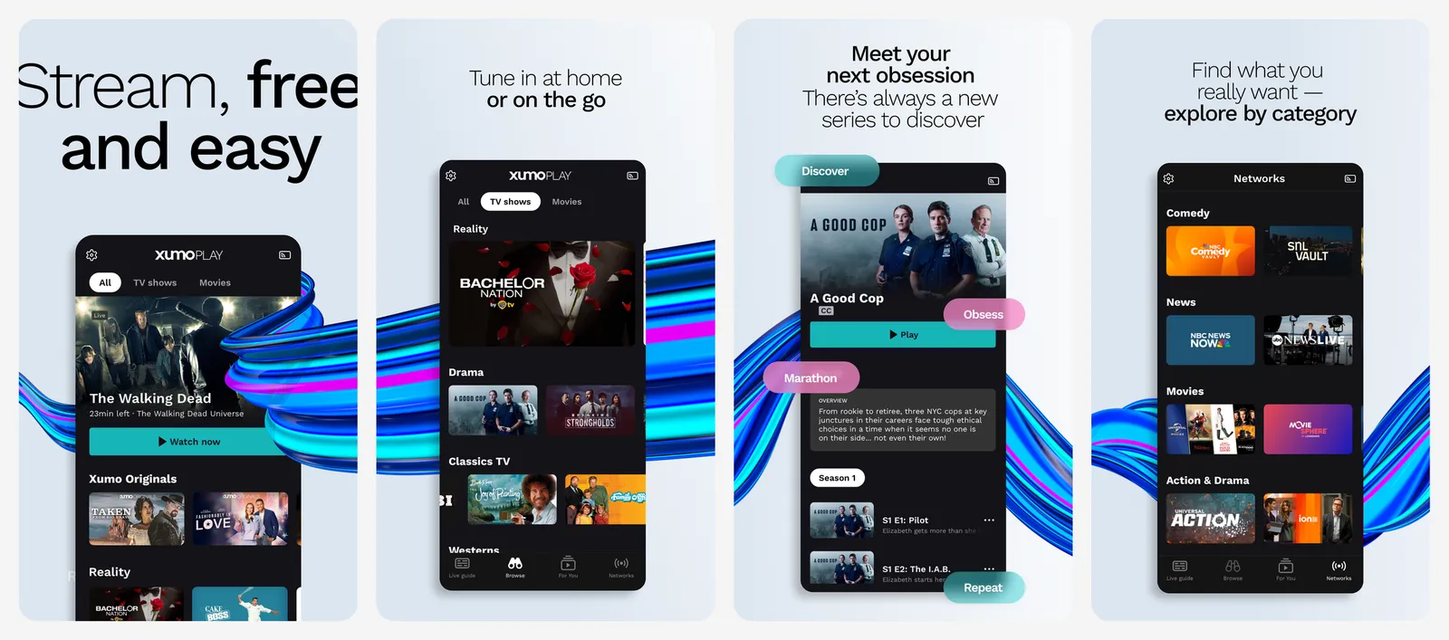Xumo Play app screenshots