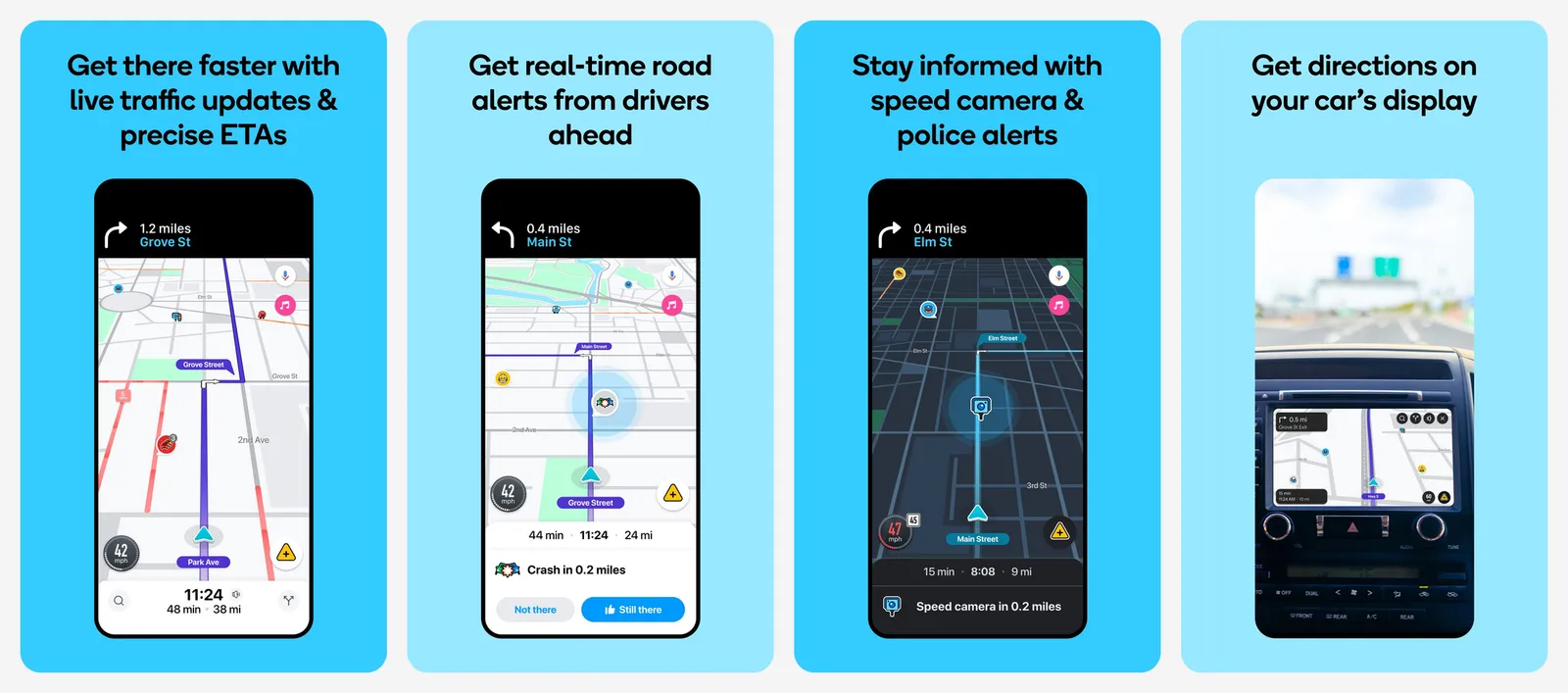 Waze app screenshots