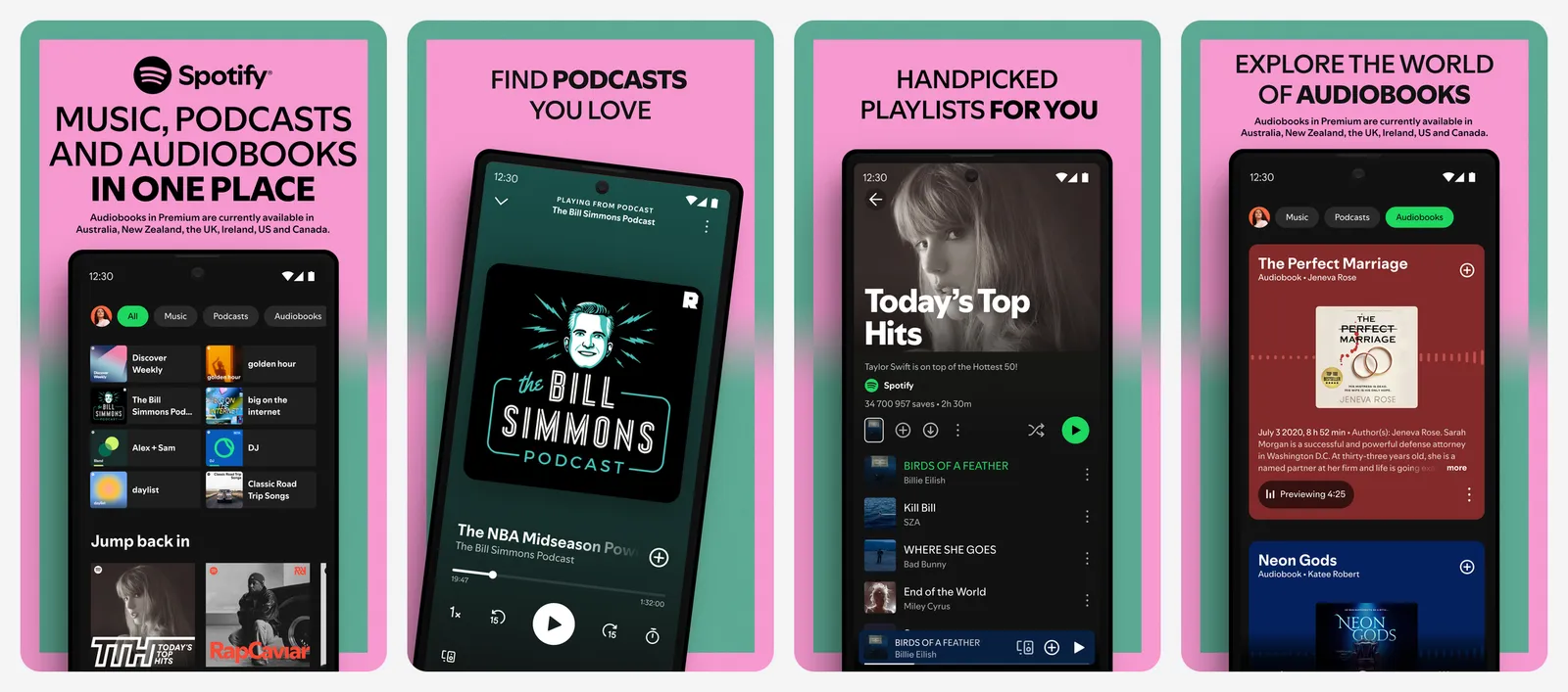 Spotify app screenshots