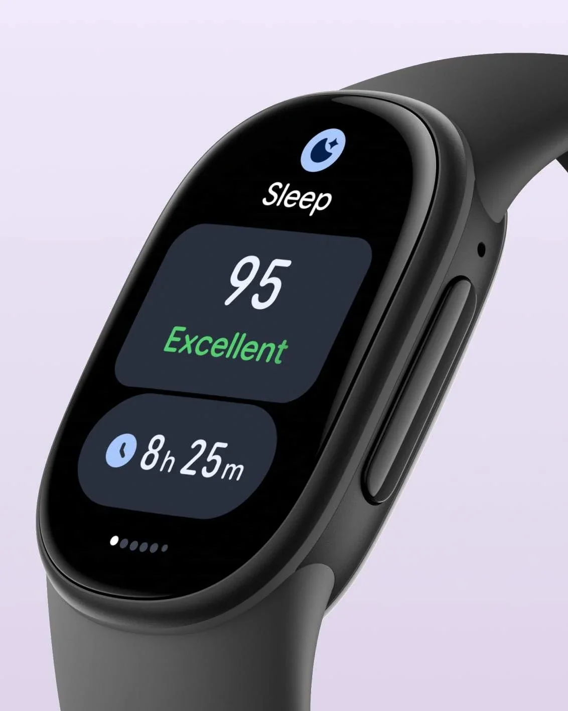 Fitbit Edge showing a Sleep Score of 95 on the wrist