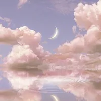 Pink clouds and moon Roblox decal
