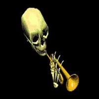 Skeleton trumpet meme