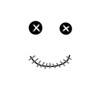 Stitched doll face