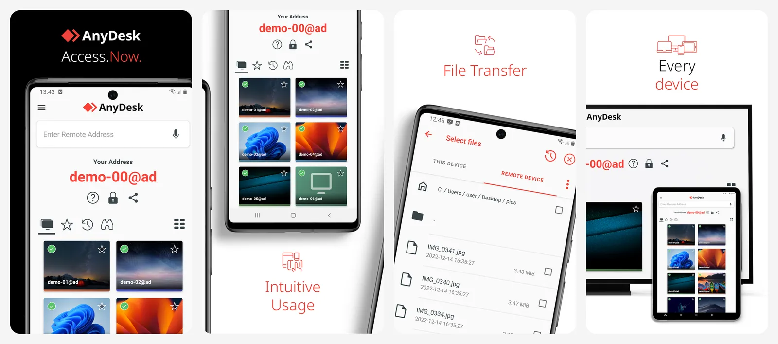 AnyDesk app screenshots