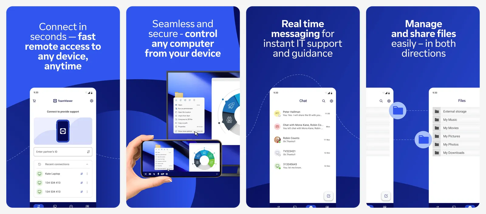 TeamViewer app screenshots