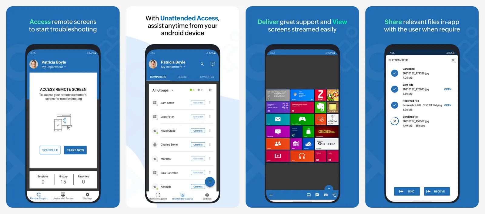 Zoho Assist app screenshots
