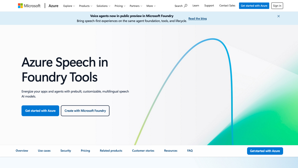 Microsoft Azure AI Speech product page
