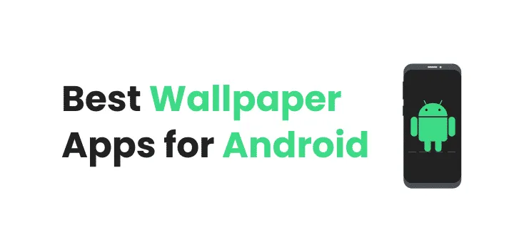 Android phone showing a wallpaper app with a grid of wallpapers