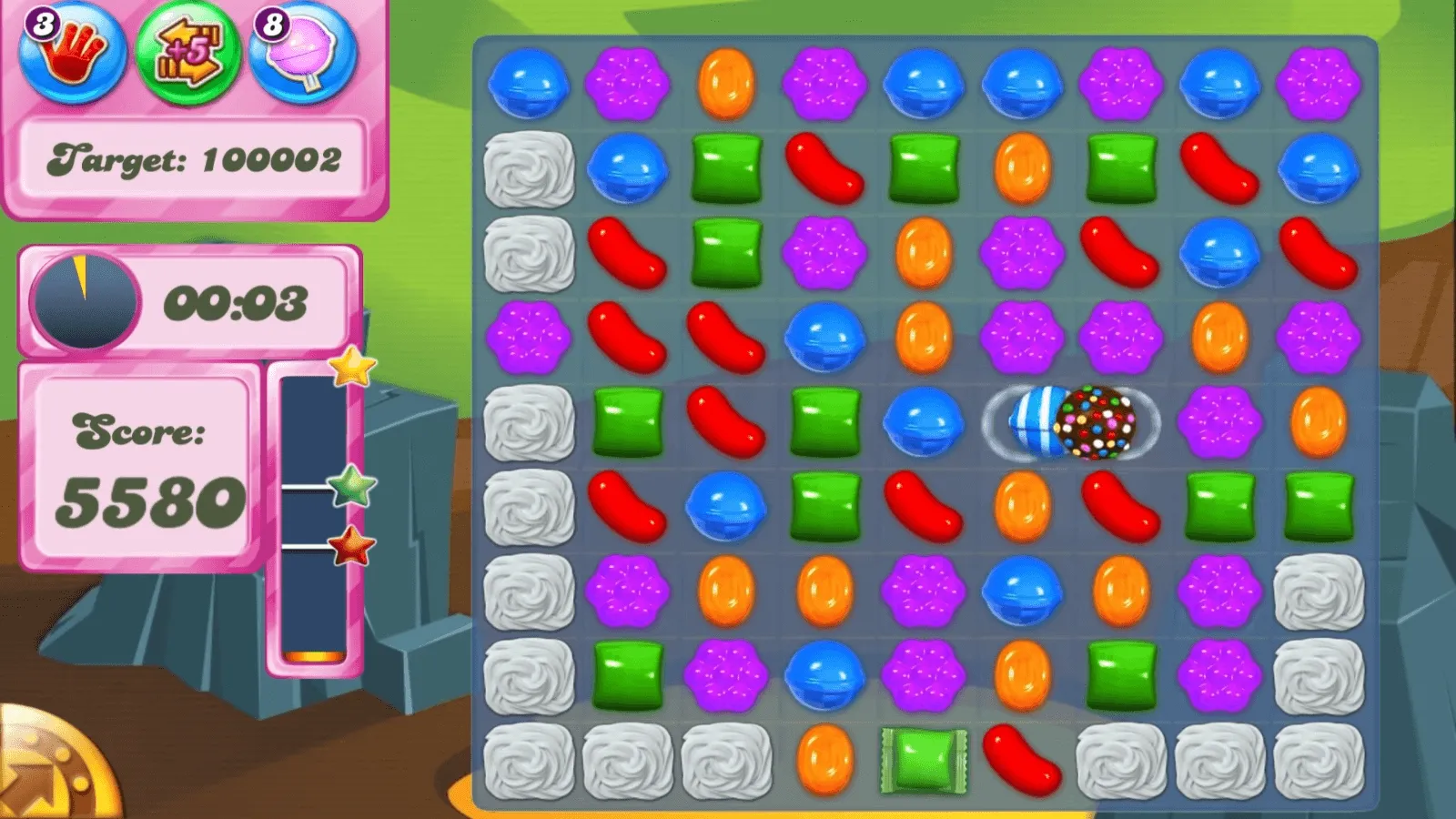 candy crush saga in game scene