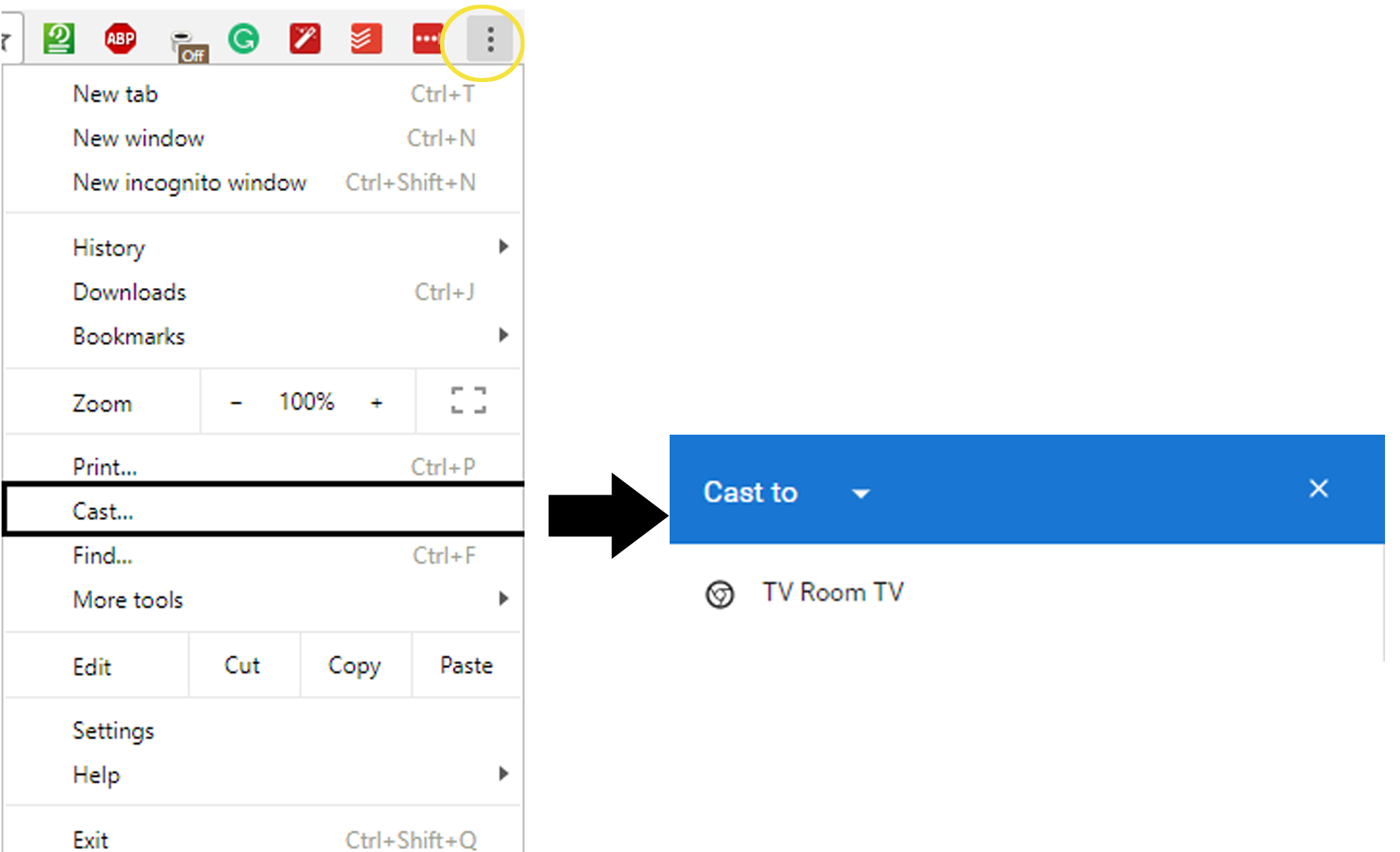 Cast from Google Chrome