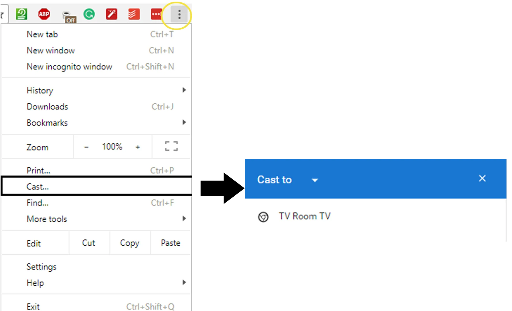 Cast from Google Chrome